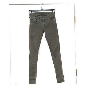 7 for All Mankind Skinny Jeans, olive green